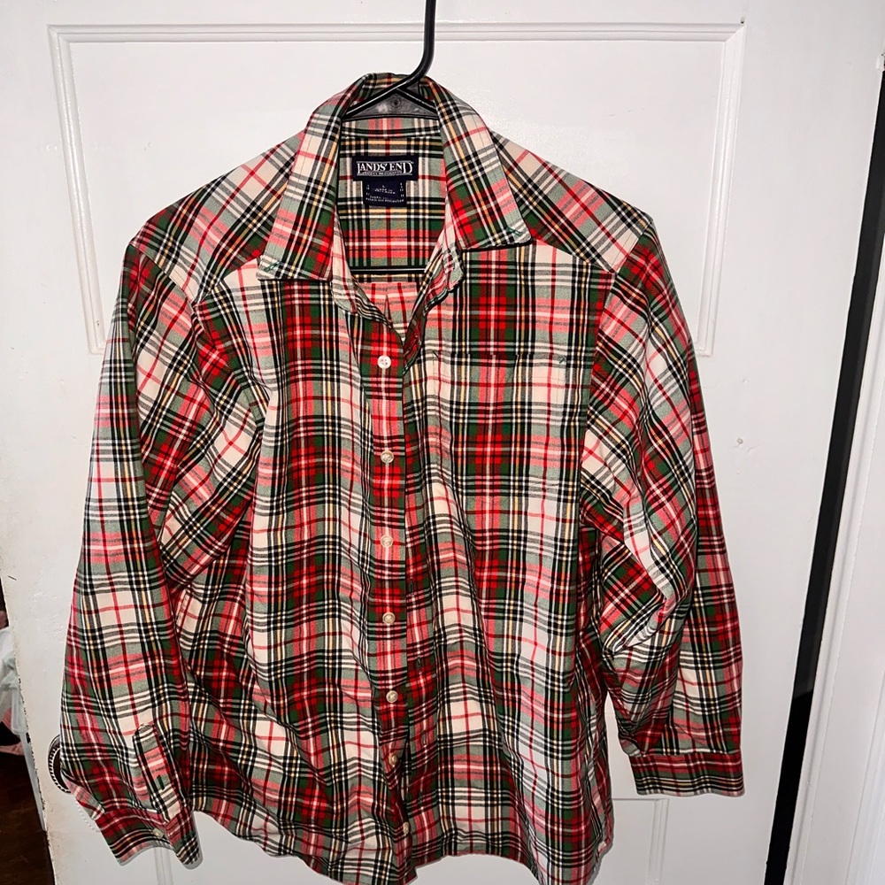 Land’s End Plaid Oxford